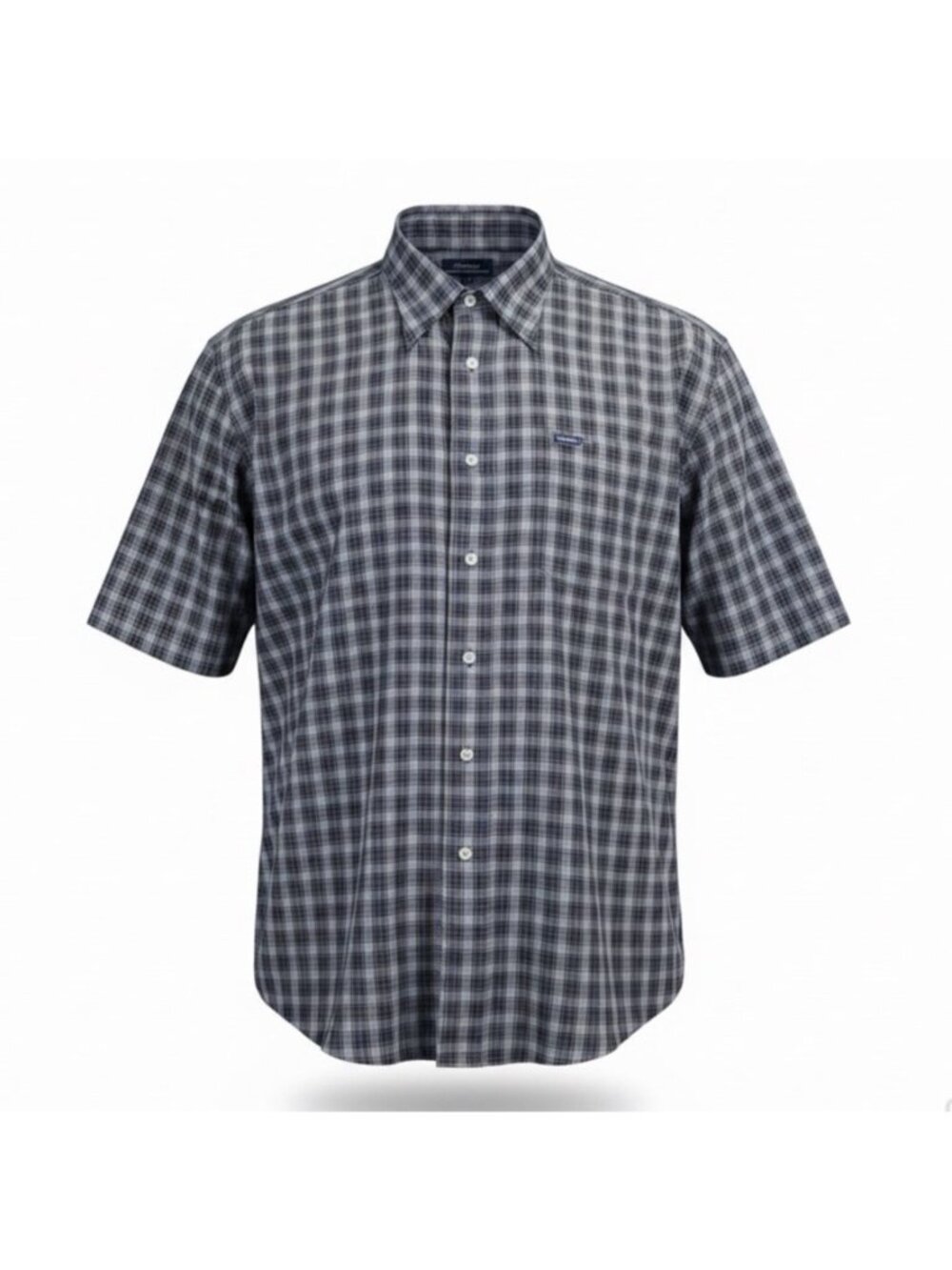Faconnable Mens Blue Yellow Cotton Plaid Short Sleeve Button-Down Shirt Size XXL